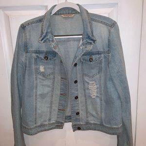 Distressed Light Wash Jean Jacket